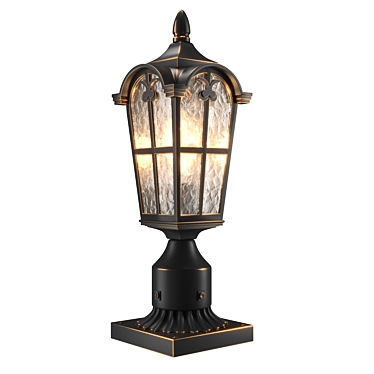 Retro Glass Black Wall Sconce 3D model image 1 