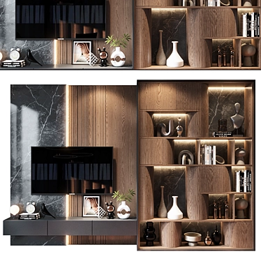 Modern TV Shelf Wall Decor 3D model image 1 
