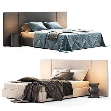 "Sleek Harris Bed 3D Model 3D model image 1 