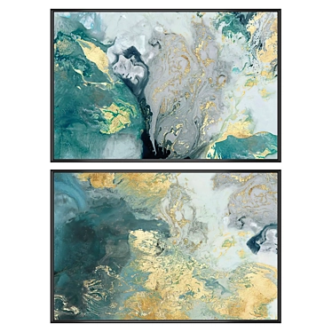 Wall Art Set with Frames 3D model image 1 