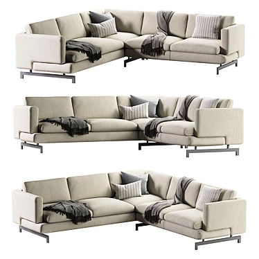 Natuzzi Italia Jeremy Sectional Sofa 3D model image 1 