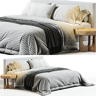 Sleek Emmett Bed Metal Legs 3D model image 1 