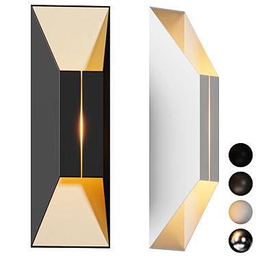 Sleek LED Wall Sconce Light 3D model image 1 