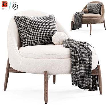 Modern Minotti Sendai Armchair in Multiple Formats 3D model image 1 