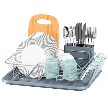 Kingrack Rubber Dish Rack Tray 3D model image 1 