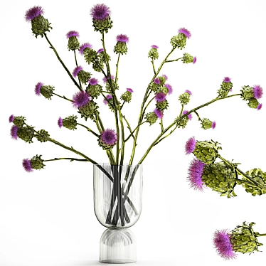 Thistle Thicket Greenery Bouquet 3D model image 1 