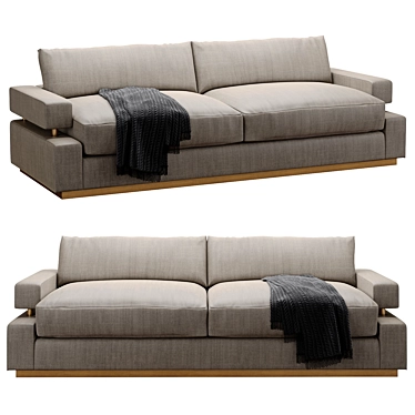 Bern Sofa with Architectural Bronze Base 3D model image 1 