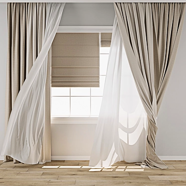  Breeze Effect Curtain 3D Model 3D model image 1 