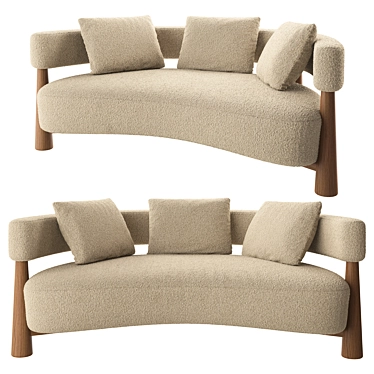 Modern Cove Settee Furniture Piece 3D model image 1 