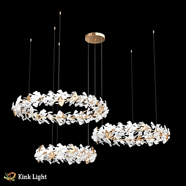 Gold Scandinavian Pendant Chandelier Syri 3D model image 1 