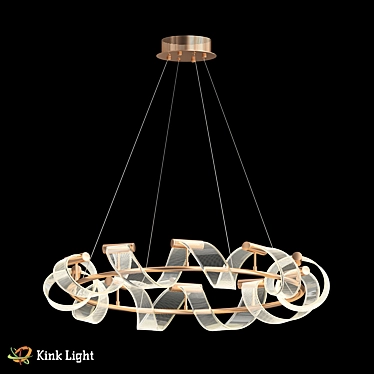 Modern Gold Pendant Chandelier 3D model image 1 