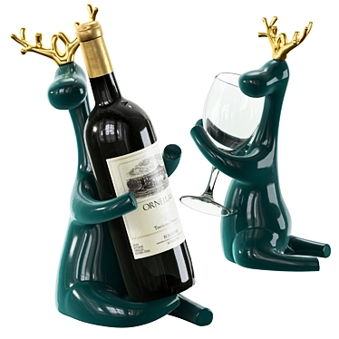 Ceramic Deer Wine Rack Stand 3D model image 1 