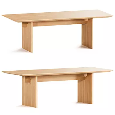 Rectangular Wood Dining Table N-DT01 3D model image 1 