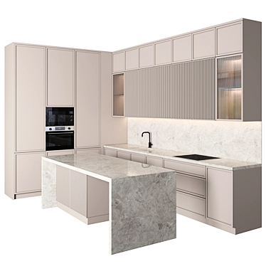  Modular Modern Kitchen Set 3D model image 1 