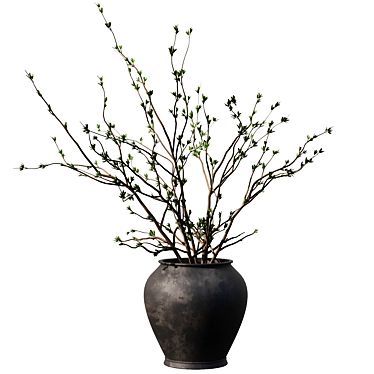 Modern Dry Branches Vase Decor 3D model image 1 