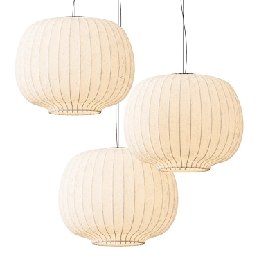  Scandinavian Paper Pendant Lamp 3D model image 1 