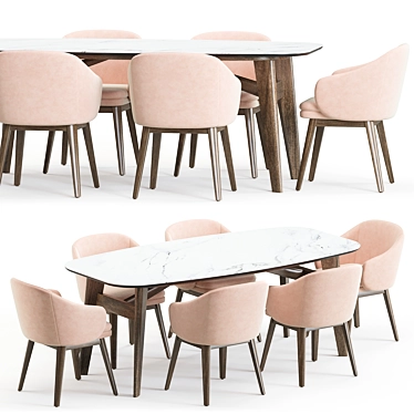 Modern Dining Set: Wayne & Abrey 3D model image 1 