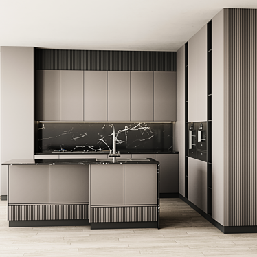 Modern Island Kitchen 2015 Set 3D model image 1 