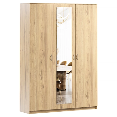 Light-3 Swing Wardrobe in Oak Sonoma 3D model image 1 