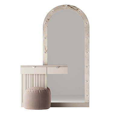 Illuminated Vanity Table with Arch Mirror 3D model image 1 