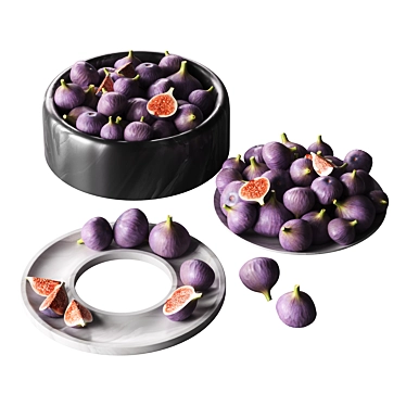 Figs Dishes Set with Opulent Design 3D model image 1 