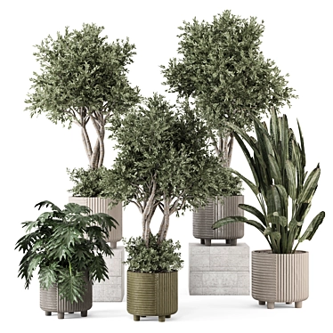 Faux Plants in Ficonstone Pot 3D model image 1 