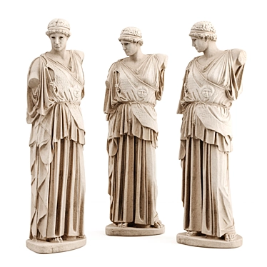 Athena Statue in Metal & Plaster 3D model image 1 