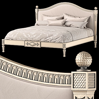 Luxury Ornate Roberto Giovannini Bed 3D model image 1 