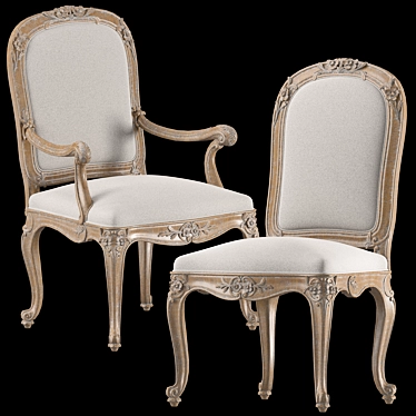 Roberto Giovannini Floral Chair Set 3D model image 1 