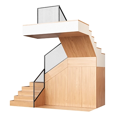 Modular Staircase Model Kit 3D model image 1 