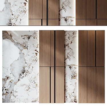 Custom Wood Wall Panel Set 3D model image 1 