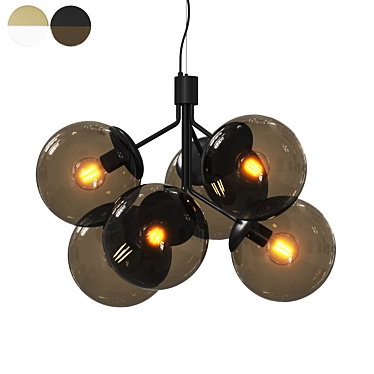 Modern 6-Light Pendant Fixture 3D model image 1 