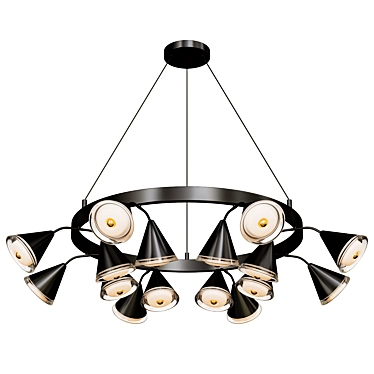 Modern Designer DYAD Chandelier 3D model image 1 