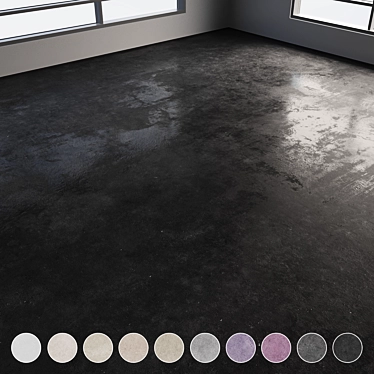 Polished Concrete Floor Texture Kit 3D model image 1 