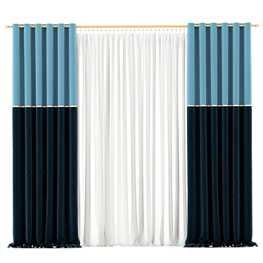 Customizable Curtain Panel 3D model image 1 