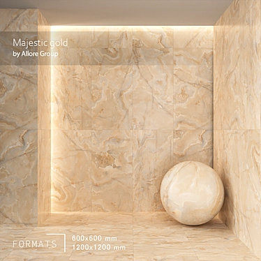 Majestic Gold Marble Tile Collection 3D model image 1 