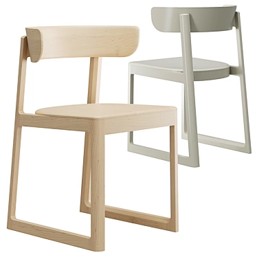 Scandinavian Flair Wooden Chair 3D model image 1 