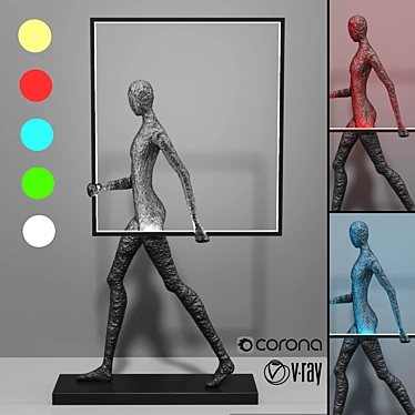 Multicolor Figure Table Lamp 3D model image 1 
