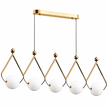 Sleek Ivory Glass Pendant Light 3D model image 1 