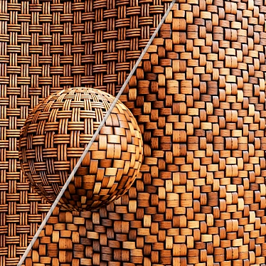 Bamboo Rattan Cane Texture Set 3D model image 1 