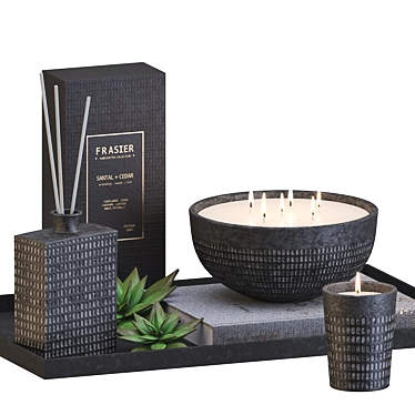 Pottery Barn Candle Set 3D model image 1 