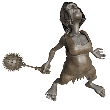 Primitive Warrior Sculpture Model 3D model image 1 