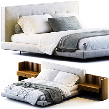  Minimalist Chic Brasilia Bed 3D model image 1 