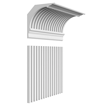  Сборный Карниз и Молдинг с Лепниной 3D model image 1 