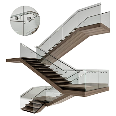 Contemporary Staircase Design FBX Model 3D model image 1 