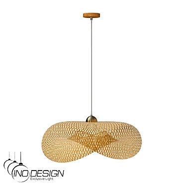 Modern Rattan Pendant Light 3D model image 1 