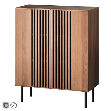 Modern Wood Side Cabinet 3D model image 1 