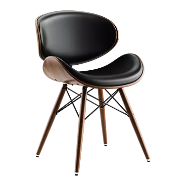 Modern Vegan Leather Side Chair 3D model image 1 