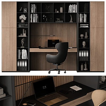 Modern Home Office Furniture Set 3D model image 1 