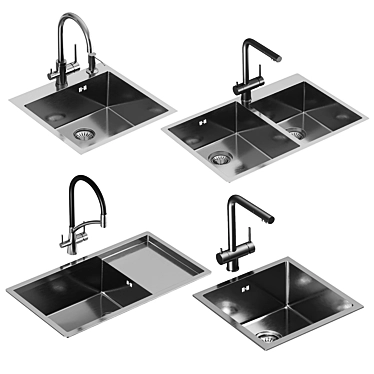 Kitchen Sink Set & Faucets 3D model image 1 